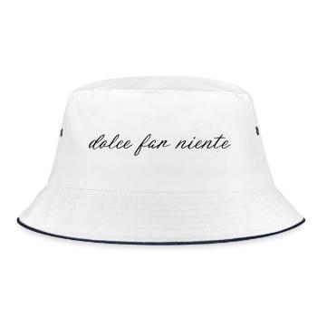 Dolce Far Niente (Handwriting) - Bucket Hat - Weiß/Navy - Vorne