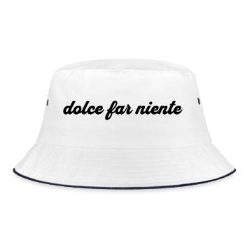 Dolce Far Niente (Sunship) - Bucket Hat - Weiß/Navy - Vorne