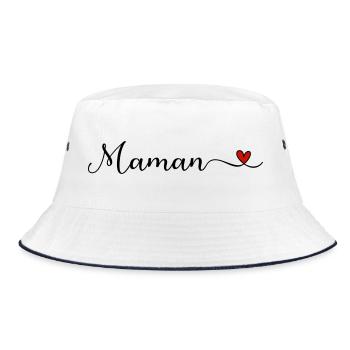 Lettrage en forme de cœur de Maman - Bob - blanc/marine - Devant