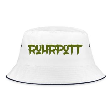 Ruhrpott - Pott - Ruhr - Zeche - Zollverein - NRW - Bucket Hat - white/navy - Front