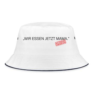 Satzzeichen Retten Leben Spruch - Bucket Hat - Weiß/Navy - Vorne