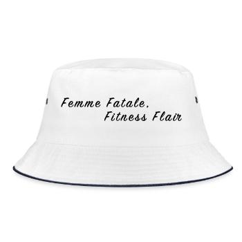 Femme Fatale. Fitness Flair. - Bucket Hat - Weiß/Navy - Vorne