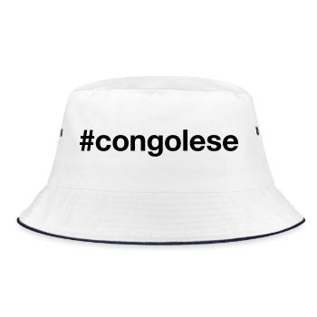 CONGOLAIS Hashtag Kongo Congo - Bob - blanc/marine - Devant