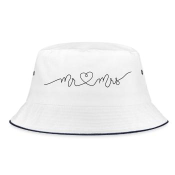 Monsieur et Madame Mariage Cœur Cadeau Couple de Mariage - Bob - blanc/marine - Devant
