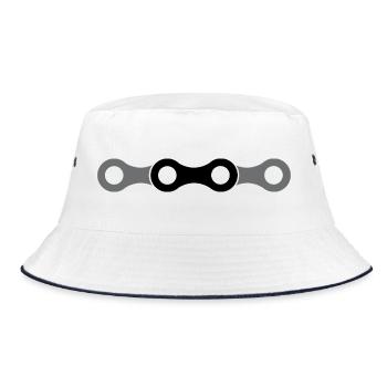 bike chain icon Bicycle chain icon logo - Bucket Hat - white/navy - Front