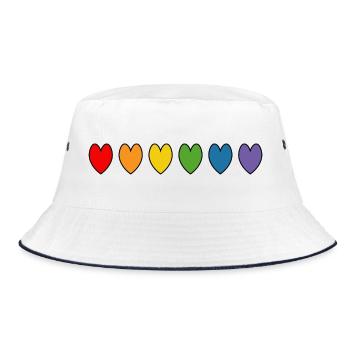 Coeurs arc-en-ciel - Bob - blanc/marine - Devant