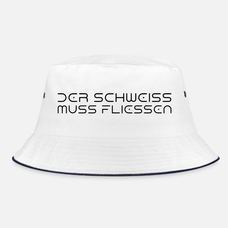 Der Schweiß muss fließen - Bucket Hat - Weiß/Navy
