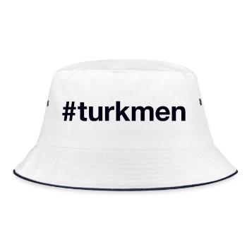 TURKMEN Hashtag Turkmenistan - Bucket Hat - white/navy - Front