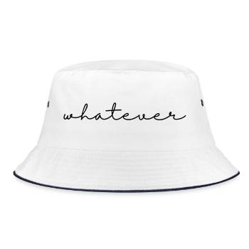Whatever – saying, simple, cool and self-confident - Bucket Hat - white/navy - Front