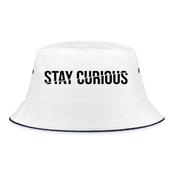 stay curious - Bucket Hat - white/navy - Front