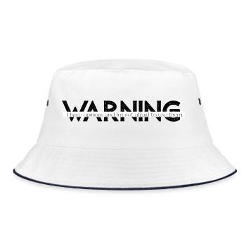 Warning  Funny Bold Statement Design - Bucket Hat - white/navy - Front