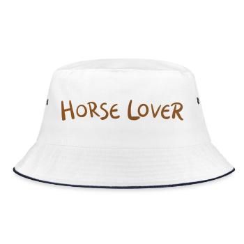 Glühende Pferdeliebe - Bucket Hat - Weiß/Navy - Vorne