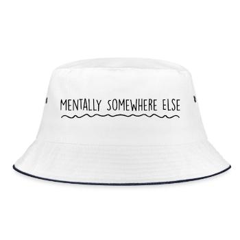 Mentally somewhere else - Bucket Hat - white/navy - Front