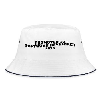 Promoted to Software Developer 2026 - Bucket Hat - white/navy - Front