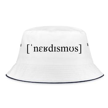 Phonetic transcription Nerdism - Bucket Hat - white/navy - Front