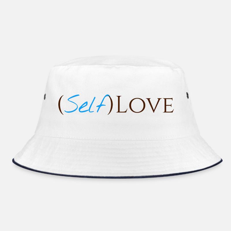 (Self)love - Bucket Hat - white/navy