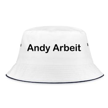 Andy Arbeit - Bucket Hat - Weiß/Navy - Vorne