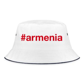 Armenia Hashtag - Bucket Hat - white/navy - Front