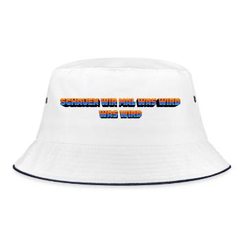 Schauen wir mal was wird - was wird - Bucket Hat - Weiß/Navy - Vorne