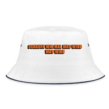 Schauen wir mal was wird - was wird - Bucket Hat - Weiß/Navy - Vorne