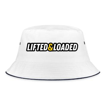 JDM sticker - LIFTED & LOADED - Bob - blanc/marine - Devant