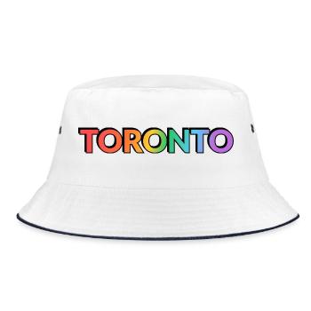 Toronto Rainbow - Happy Pride - Bucket Hat - white/navy - Front