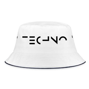 Minimal Techno music logo - Bucket Hat - white/navy - Front