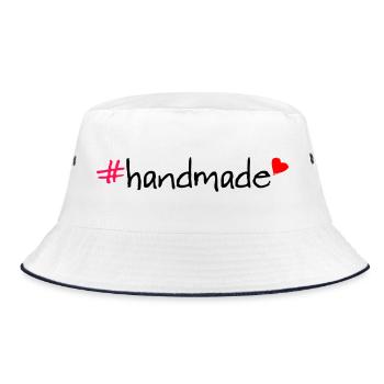 T-shirt hashtag fait main - Bob - blanc/marine - Devant