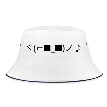 Tanzendes Emote ヾ(⌐■_■)ノ♪ Sonnenbrille - Bucket Hat - Weiß/Navy - Vorne