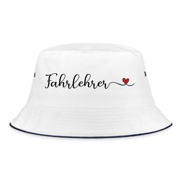 Fahrlehrer mit Herz - Bucket Hat - Weiß/Navy - Vorne