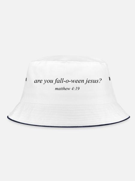 Fall-o-ween Jesus – Lustiges Halloween-Shirt - Bucket Hat - Weiß/Navy
