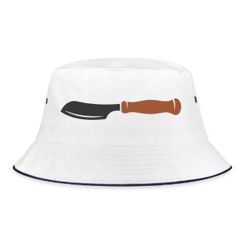 Teigmesser Baecker Grafik - Bucket Hat - Weiß/Navy - Vorne