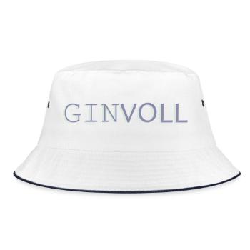Ginvoll Pastell Typo Design - Bucket Hat - Weiß/Navy - Vorne