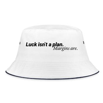 Luck Isn´t A Plan Margins Are Shirt - Bucket Hat - Weiß/Navy - Vorne