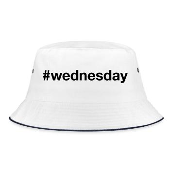 WEDNESDAY Hashtag wednesday - Bucket Hat - white/navy - Front