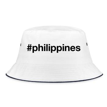 PHILIPPINEN Hashtag Philippines - Bucket Hat - Weiß/Navy - Vorne