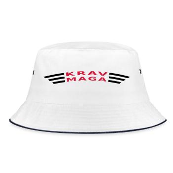 KRAVMAGA curved - Bucket Hat - white/navy - Front
