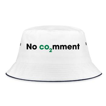 No CO2 Comment – Clean Energy Statement - Bucket Hat - white/navy - Front