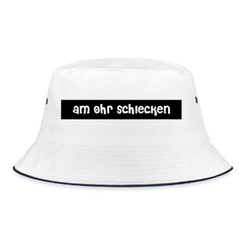 Ohr schlecken - Bucket Hat - Weiß/Navy - Vorne