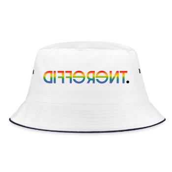 different print rear LGBT lgbtqi queer - Bucket Hat - white/navy - Front