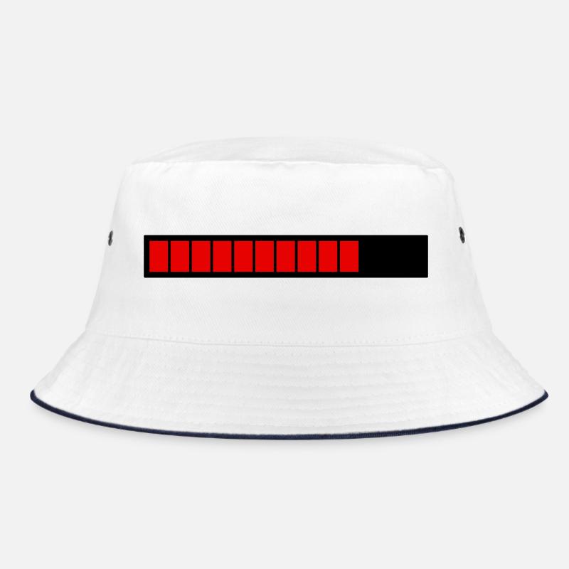Rechteckige Ladeleiste Schwarz Rot (75%) Bucket Hat