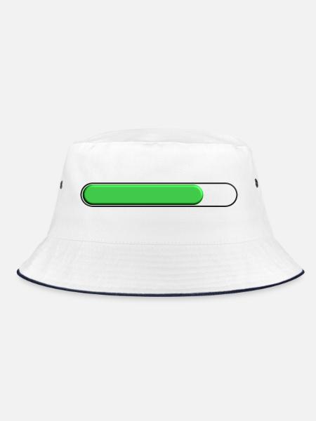 Average gauge Green (three quarters) - Bucket Hat - white/navy - Front
