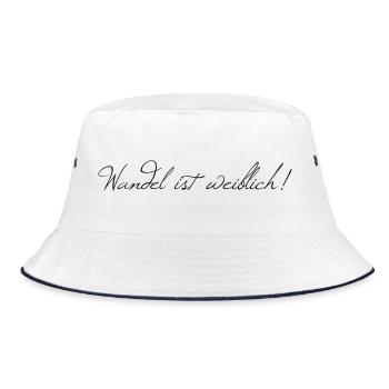 Wandel ist weiblich! - Bucket Hat - Weiß/Navy - Vorne