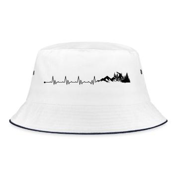Heartbeat Snowboard Freestyle - Bucket Hat - Weiß/Navy - Vorne