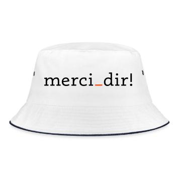 merci dir - 2 Farben - Bucket Hat - Weiß/Navy - Vorne