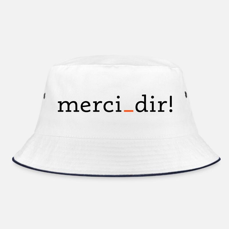 merci dir - 2 colors - Bucket Hat - white/navy