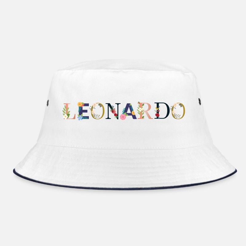 LEONARDO name decorated with flowers Bucket Hat