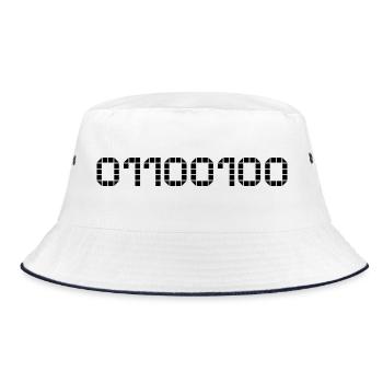 Binäre Schreibweise - 100 - Bucket Hat - Weiß/Navy - Vorne