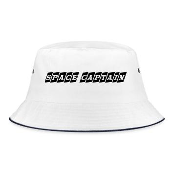 Abstract line pattern in black and white - Bucket Hat - white/navy - Front