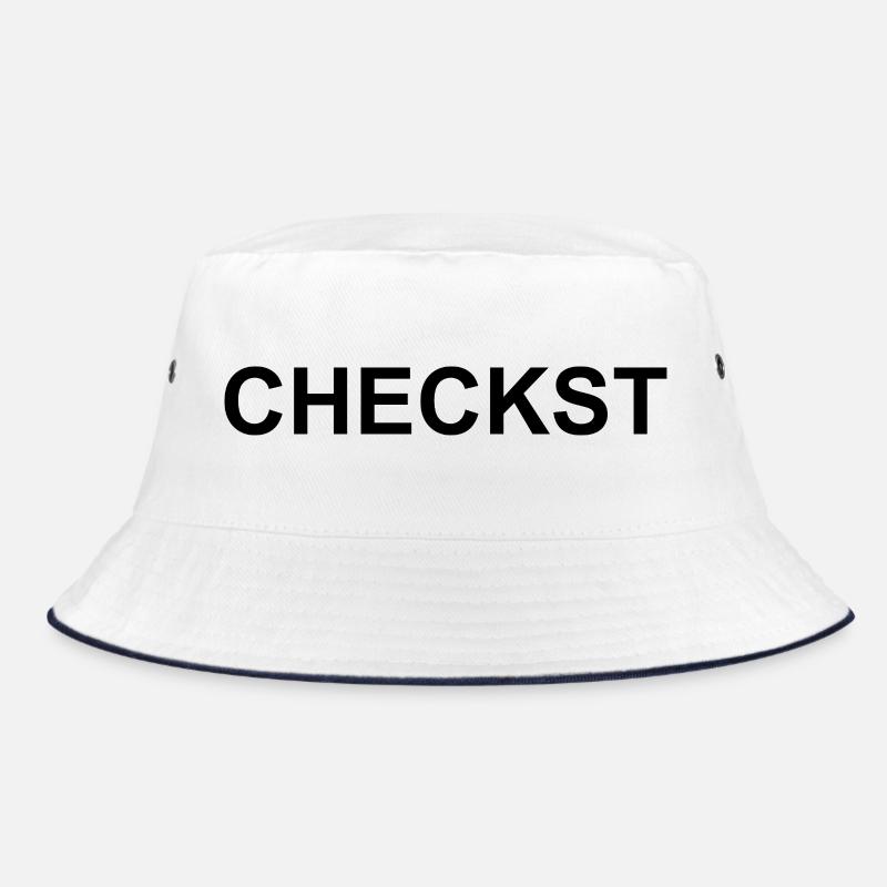 check black - Bucket Hat - white/navy